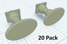 Oval Buffers (long) (20 Pack) - OO Gauge Scale 1:76 Coach Wagon Rolling Stock