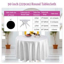 Tablecloth Round White