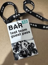 Lucky Strike BAR Honda F1 Formula 1 Test Team Guest Pass and Lanyard 2005