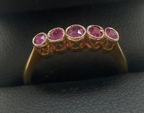 Old vintage 18ct gold - 18ct, ruby