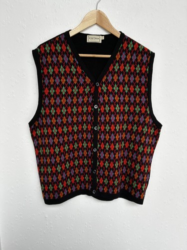 Vintage argyle sweater vest - argyle,