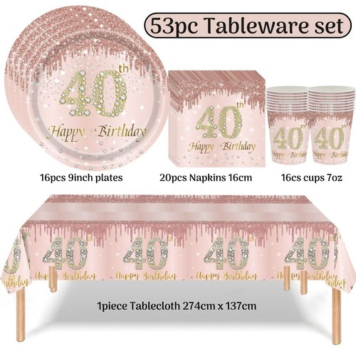 Rose gold 40th birthday - gold,