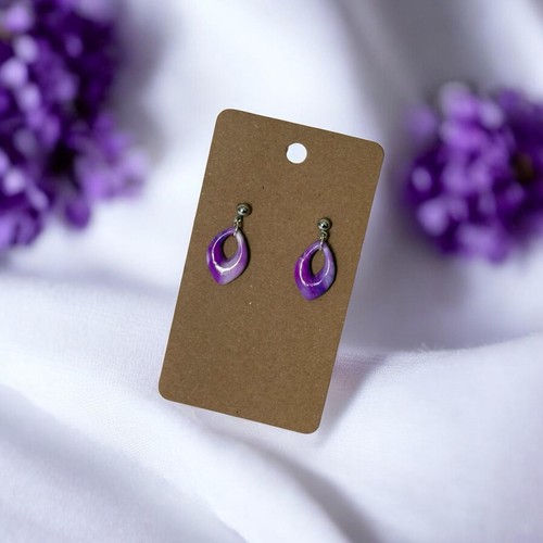 Handmade earrings purple - handmade,