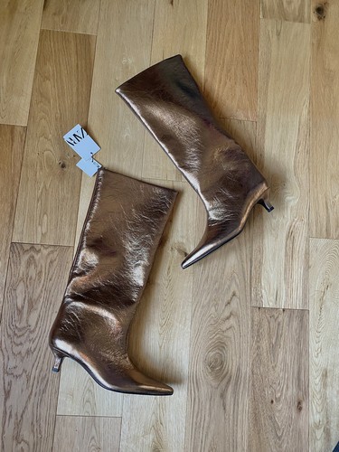 Zara gold metallic faux - zara,