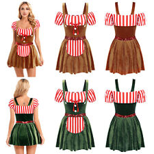 Womens Christmas Wide Shoulder Straps Gingerbread Man Theme Party Costume Cute