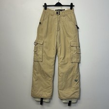 Y2K Quiksilver Beige Salopettes Ski Snow Trousers Pants Snowboarding Size 2