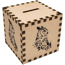 'Owl with Roses' Money Box /