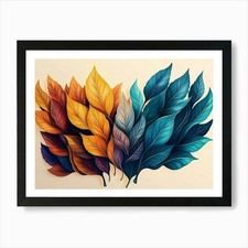 Beautiful Illustration Of Colorful  Framed Wall Art Poster Canvas Print Picture