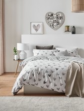Grey Heart Reversible Duvet