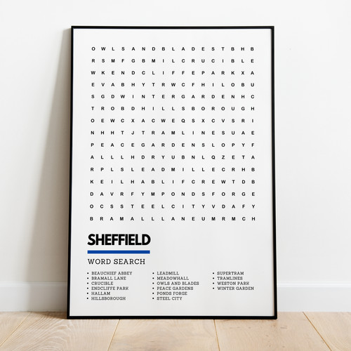 Sheffield yorkshire wordsearch - yorkshire,