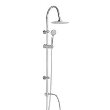 Chrome Shower Kit 3 Way Rigid Riser Fixed Head & Handset for Bath Mixer Tap