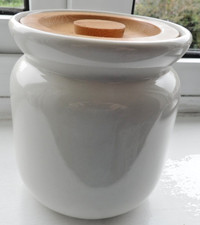White ceramic storage jar with
