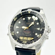 Casio AMW-320C Vintage Ana-Digi Quartz Diver Watch Black Dial 10BAR Japan