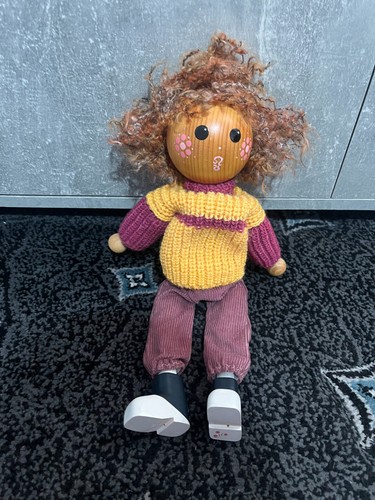 Unusual wooden peg doll with - unusual,