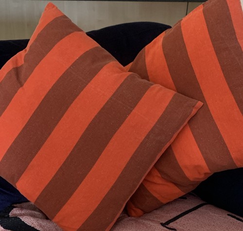 Orange brown striped - brown, striped,