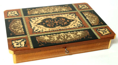 Music box casket inlay - music,