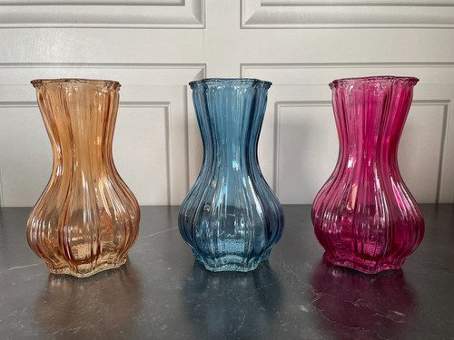 Retro coloured glass vase - vase, 21cm