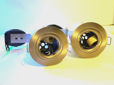 2 x 50W Aurora Fire Rated Brass Ceiling Downlight GU10 Aurora  AU-DLM981