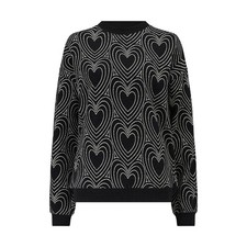 Sugarhill Boutique Gerri Jersey Jacquard Top (Black/Off White) RRP £65.00 AW25