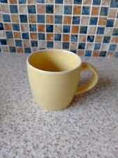M & S PASTEL SHADES YELLOW STONEWARE MUG 8CM HIGH 8.5CM DIAM BULBOUS BARREL