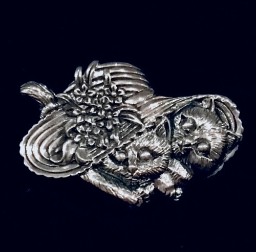 Sterling silver cute cats - sterling,