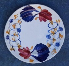 Scarce Scottish 19th C  Portneuf 'Tulip Pattern' Spongeware Plate C 1840+