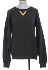 Sophie Hulme Sweatshirt Black Jumper Cotton Sweater Metal Logo Detail Size S