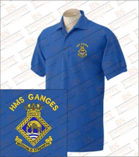 Hms ganges embroidered polo - hms,