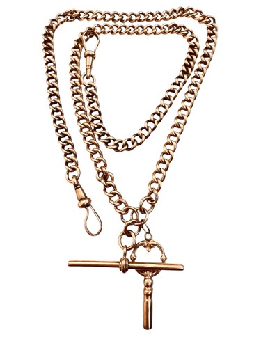 9ct antique albert chain - 9ct,
