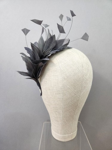 Dark grey feather headband - dark,
