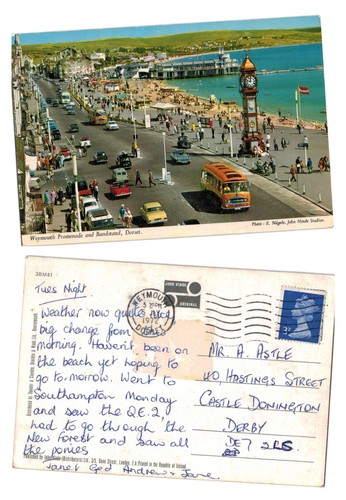 Postcard weymouth promenade - weymouth,