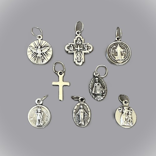 Lot small holy medals cross - small,