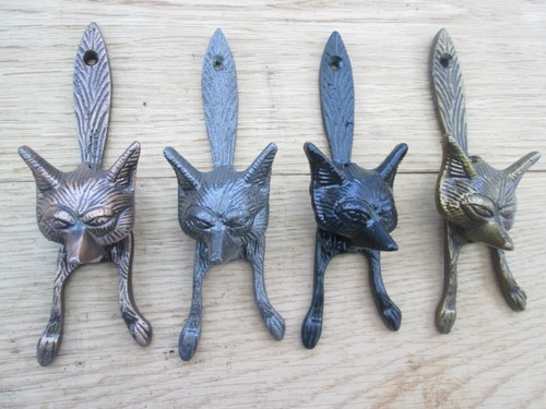 Cast iron fox head door - iron,