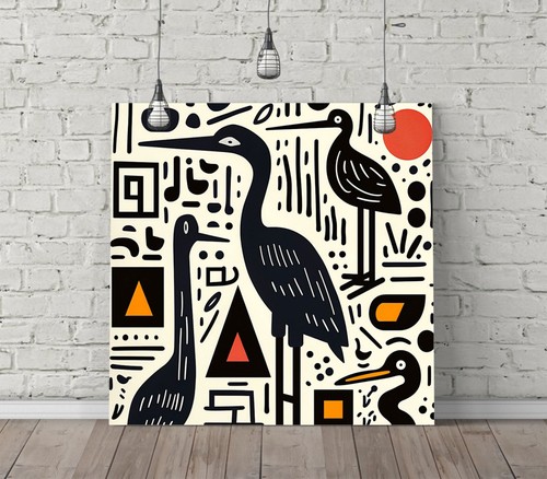 Geometric cranes square - geometric,