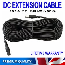 DC Power Extension Cable Wire Lead Plug For CCTV Security Cameras DVR PSU Laptop