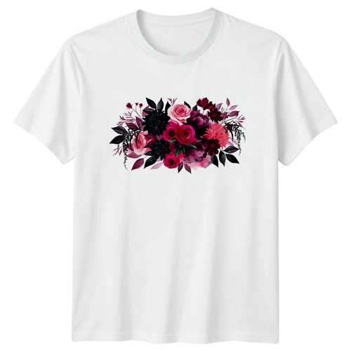 Romantic dark bouquet - dark, t-shirt