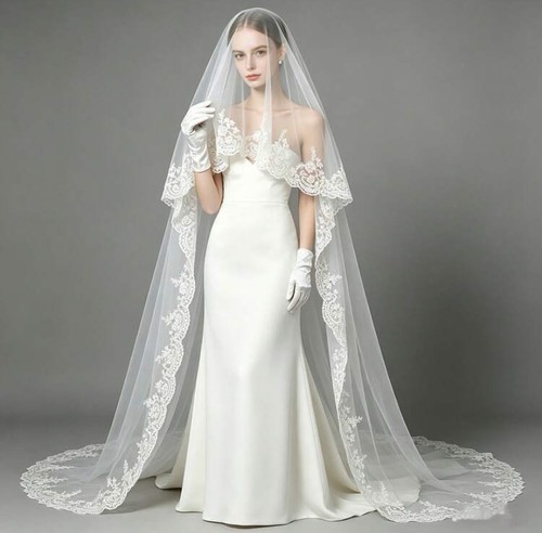 Ivory veil with - ivory, comb,