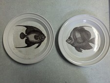 Portmeirion Kingdom of Sea Moorish Idol And Golden angel Fish 10" plates