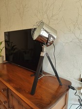 Chrome Spotlight Search Light Tripod  Table Lamp