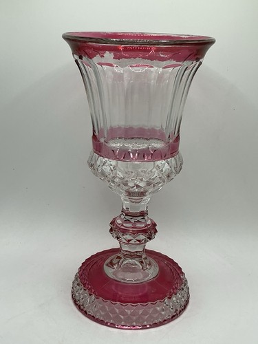 Cut glass tone pink - tone, goblet