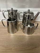 Vintage Old Hall  4 Piece Stainless Steel Tea Set - Old Hall Warwick VGC