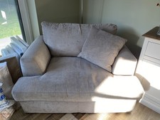 Next snuggle chair armchair and cushion  in Antique Velvet Mink (Parker)