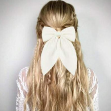 Large Bow Hair Clips Set, Long Tail Vintage Hairpins, Elegant Gift Accessory