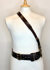 Sam Brown Belt & Cross Strap. Size 2. British Army Surplus. Brown-Leather.