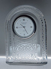 Beautiful Edinburgh Crystal Clock with etched Celtic design