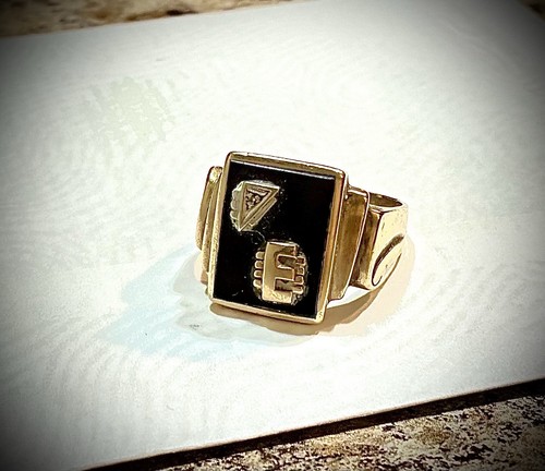 Vintage 10k gold onyx men - 10k,