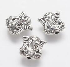 10 TIBETAN SILVER ELEPHANT BUDDHA SPACER BEADS CHARMS 10mm TOP QUALITY TS56