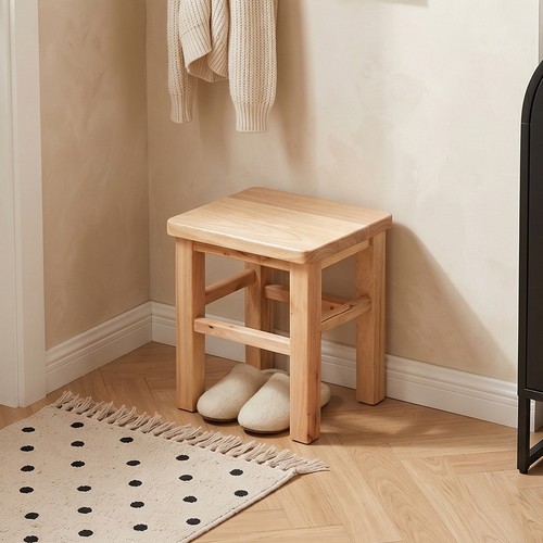Beech solid wood stool square - solid,