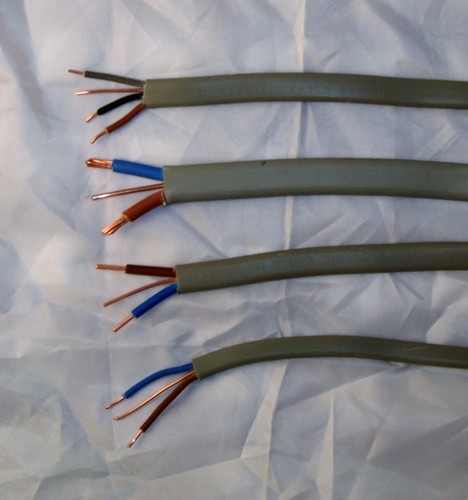 Electric cable twin and - and, earth