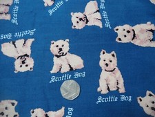 FQ Scottie dogs on dusky blue
